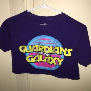 Colorful guardians of the galaxy crop top.